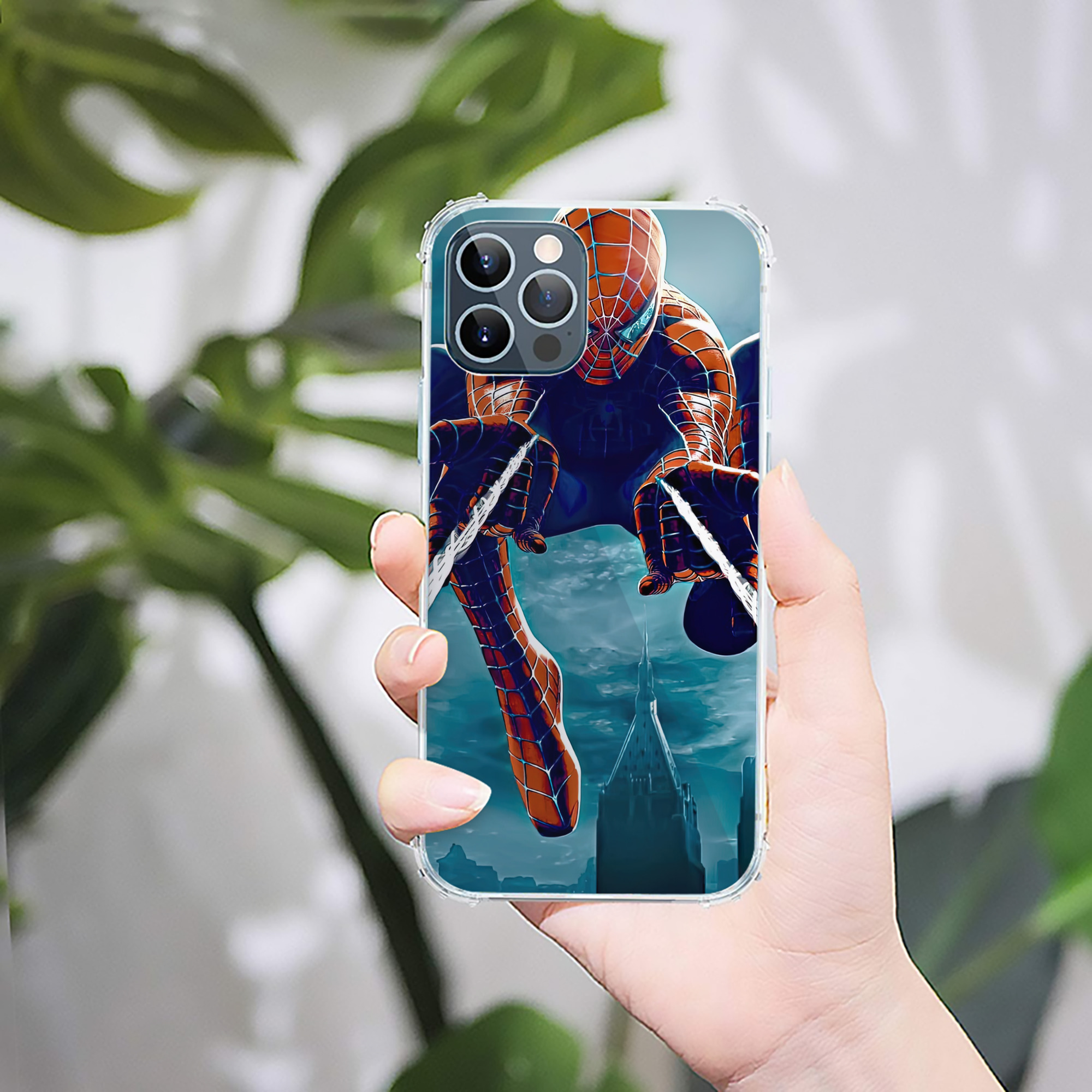 （画像用） Spider Man スパイダーマン 【iPhone 12シリーズ対応】透明スマホケース（クリアソフトケース）